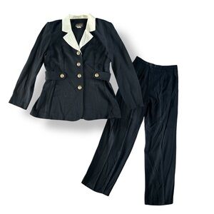 [Virgo II] Elegant Black and White Women's Blazer Suit